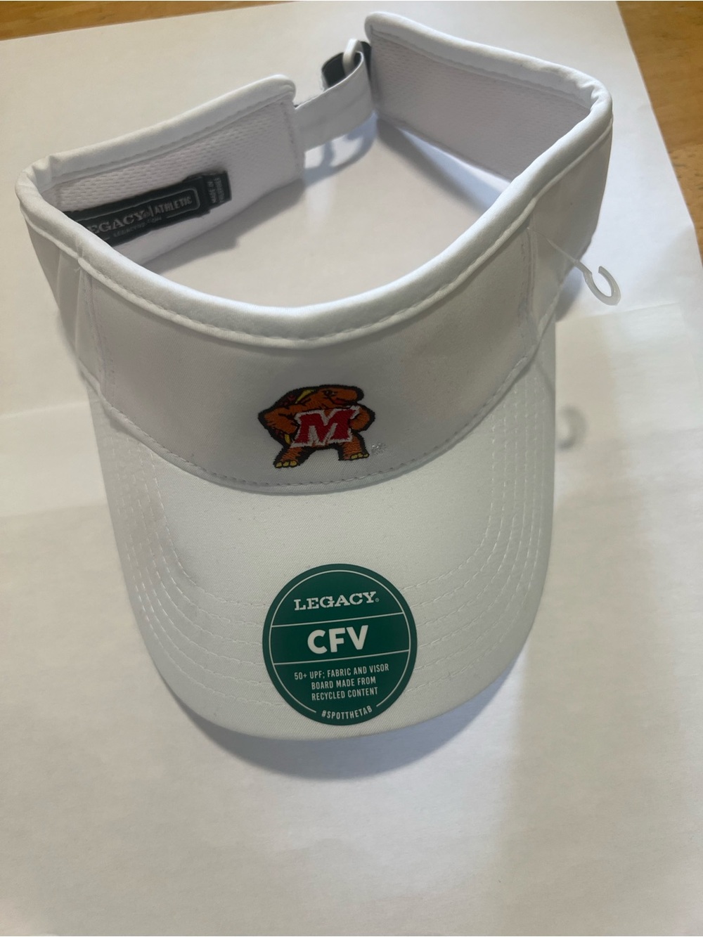 Legacy White Visor with Maryland Terrapins Logo